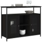 vidaXL Aparador de madera de ingeniería negro 100x35x80 cm vidaXL Aparador de madera de ingeniería negro 100x35x80 cm