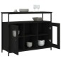 vidaXL Aparador de madera de ingeniería negro 100x35x80 cm vidaXL Aparador de madera de ingeniería negro 100x35x80 cm