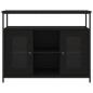 vidaXL Aparador de madera de ingeniería negro 100x35x80 cm vidaXL Aparador de madera de ingeniería negro 100x35x80 cm