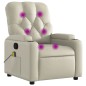vidaXL Sillón reclinable de masaje cuero sintético crema vidaXL Sillón reclinable de masaje cuero sintético crema