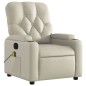 vidaXL Sillón reclinable de masaje cuero sintético crema vidaXL Sillón reclinable de masaje cuero sintético crema