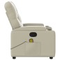 vidaXL Sillón reclinable de masaje cuero sintético crema vidaXL Sillón reclinable de masaje cuero sintético crema