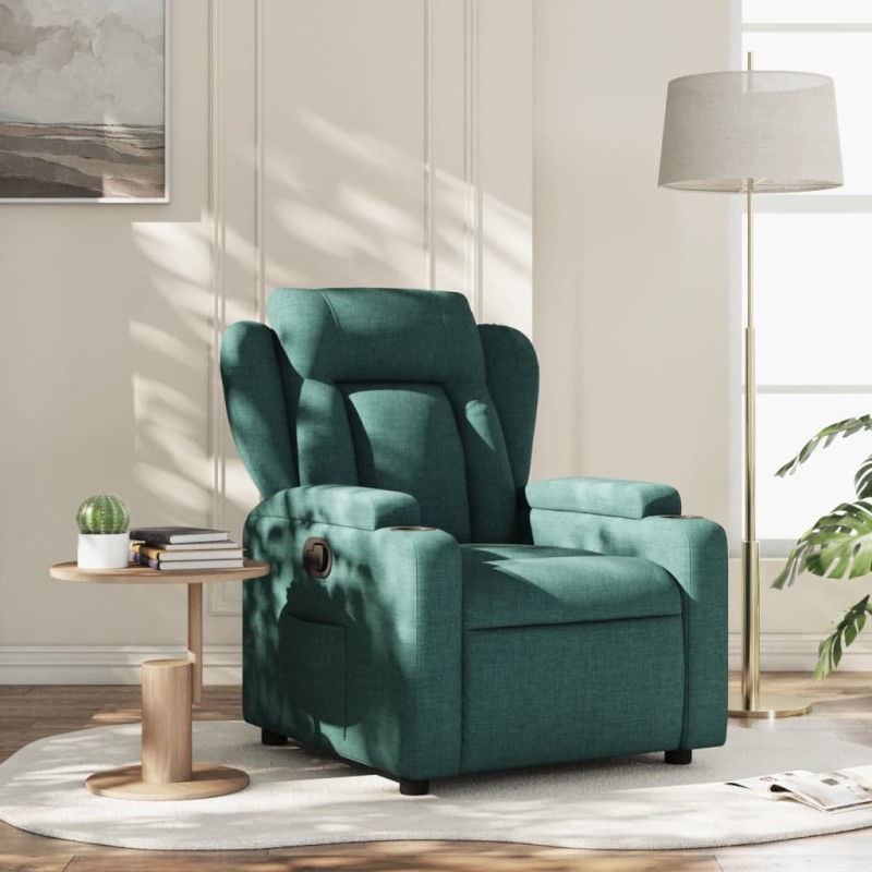vidaXL Sillón reclinable de tela verde oscuro vidaXL Sillón reclinable de tela verde oscuro