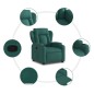 vidaXL Sillón reclinable de tela verde oscuro vidaXL Sillón reclinable de tela verde oscuro
