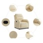 vidaXL Sillón reclinable de tela crema vidaXL Sillón reclinable de tela crema