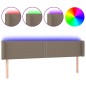 vidaXL Cabecero con LED de tela gris taupe 163x16x78/88 cm