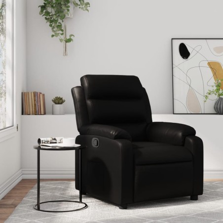 vidaXL Sillón reclinable de cuero sintético negro