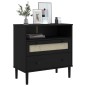 vidaXL Aparador SENJA aspecto de ratán madera pino negro 80x40x80 cm vidaXL Aparador SENJA aspecto de ratán madera pino negro 80x40x80 cm