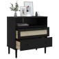 vidaXL Aparador SENJA aspecto de ratán madera pino negro 80x40x80 cm vidaXL Aparador SENJA aspecto de ratán madera pino negro 80x40x80 cm