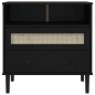 vidaXL Aparador SENJA aspecto de ratán madera pino negro 80x40x80 cm vidaXL Aparador SENJA aspecto de ratán madera pino negro 80x40x80 cm