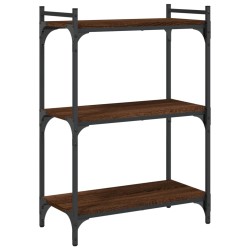 vidaXL Librería 3 estantes madera ingeniería marrón roble 60x30x86 cm