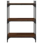 vidaXL Librería 3 estantes madera ingeniería marrón roble 60x30x86 cm vidaXL Librería 3 estantes madera ingeniería marrón roble 60x30x86 cm