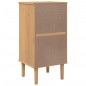 vidaXL Mesita noche SENJA aspecto ratán madera pino marrón 40x35x80 cm
