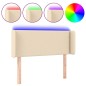 vidaXL Cabecero con LED de tela crema 93x16x78/88 cm vidaXL Cabecero con LED de tela crema 93x16x78/88 cm