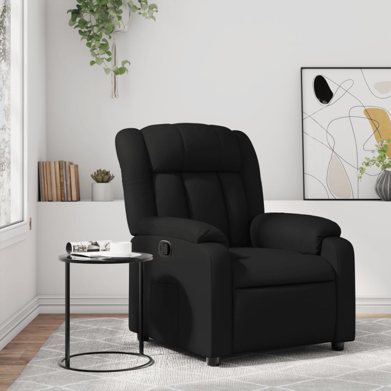 vidaXL Sillón reclinable de cuero sintético negro