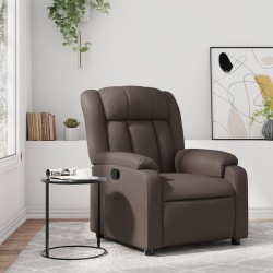 vidaXL Sillón reclinable de cuero sintético marrón