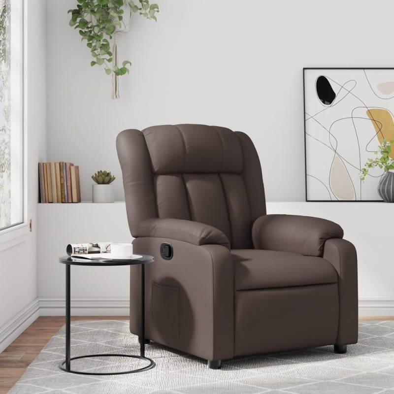 vidaXL Sillón reclinable de cuero sintético marrón vidaXL Sillón reclinable de cuero sintético marrón