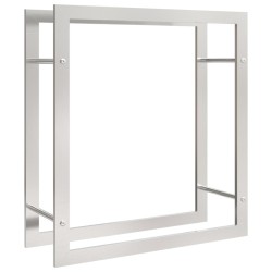 vidaXL Estante para leña acero inoxidable 80x28x86 cm