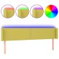 vidaXL Cabecero con LED de tela verde 203x16x78/88 cm