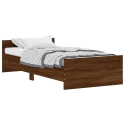 vidaXL Estructura de cama madera contrachapada marrón roble 100x200 cm