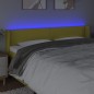 vidaXL Cabecero con LED de tela verde 203x16x78/88 cm