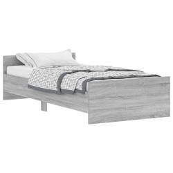 vidaXL Estructura de cama madera contrachapada gris Sonoma 90x190 cm