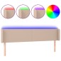 vidaXL Cabecero con LED cuero sintético capuchino 203x16x78/88 cm 