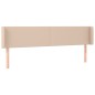 vidaXL Cabecero con LED cuero sintético capuchino 203x16x78/88 cm 
