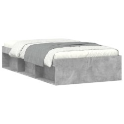 vidaXL Estructura de cama gris hormigón 100x200 cm