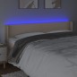 vidaXL Cabecero con LED cuero sintético capuchino 203x16x78/88 cm 