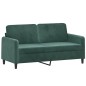 vidaXL Sofá de 2 plazas de terciopelo verde oscuro 140 cm vidaXL Sofá de 2 plazas de terciopelo verde oscuro 140 cm