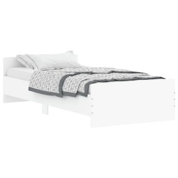 vidaXL Estructura de cama madera contrachapada blanca 90x200 cm
