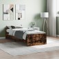 vidaXL Estructura de cama madera de ingeniería roble ahumado 75x190 cm vidaXL Estructura de cama madera de ingeniería roble ahumado 75x190 cm