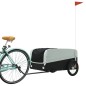 vidaXL Remolque para bicicleta hierro negro y gris 45 kg vidaXL Remolque para bicicleta hierro negro y gris 45 kg
