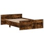 vidaXL Estructura de cama con cabecero piecero roble ahumado 120x190cm
