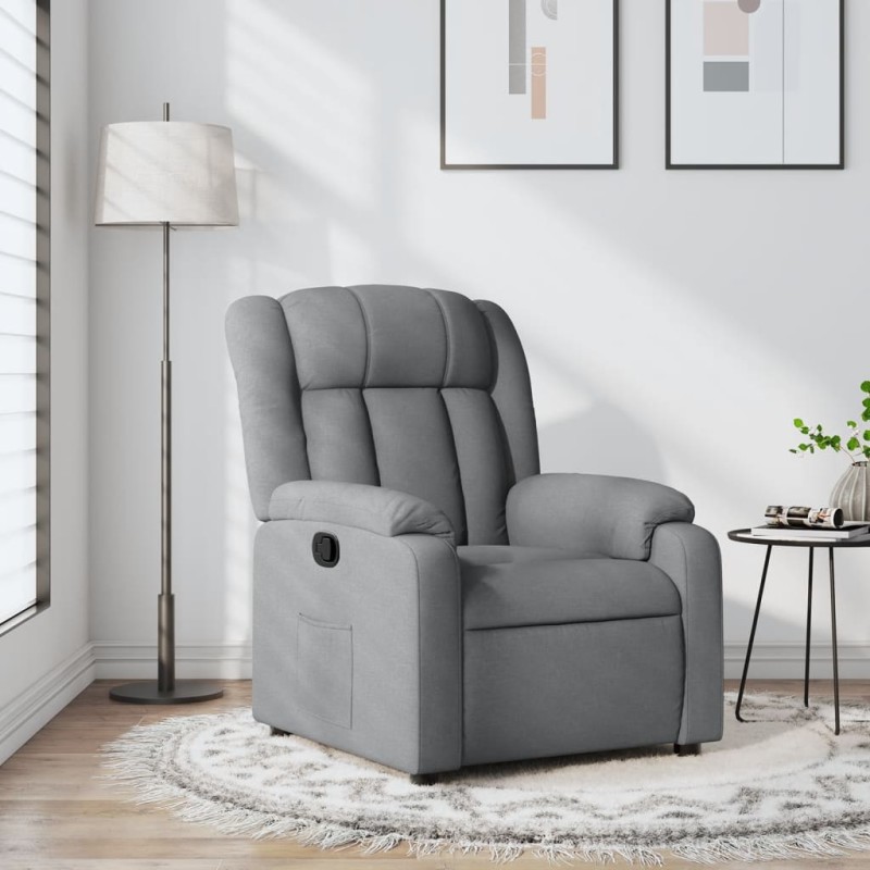 vidaXL Sillón reclinable de tela gris claro vidaXL Sillón reclinable de tela gris claro