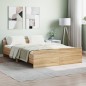 vidaXL Estructura de cama con cabecero piecero roble Sonoma 135x190 cm vidaXL Estructura de cama con cabecero piecero roble Sonoma 135x190 cm
