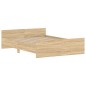 vidaXL Estructura de cama con cabecero piecero roble Sonoma 135x190 cm vidaXL Estructura de cama con cabecero piecero roble Sonoma 135x190 cm