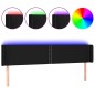 vidaXL Cabecero con LED de tela negro 163x16x78/88 cm