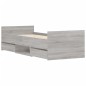 vidaXL Estructura de cama con cabecero piecero gris Sonoma 75x190 cm vidaXL Estructura de cama con cabecero piecero gris Sonoma 75x190 cm