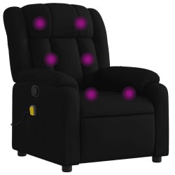 vidaXL Sillón reclinable de masaje de tela negro
