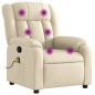vidaXL Sillón de masaje reclinable de tela crema vidaXL Sillón de masaje reclinable de tela crema
