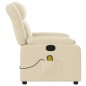 vidaXL Sillón de masaje reclinable de tela crema vidaXL Sillón de masaje reclinable de tela crema