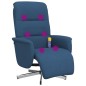 vidaXL Sillón reclinable de masaje con reposapiés tela azul vidaXL Sillón reclinable de masaje con reposapiés tela azul