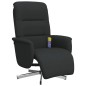 vidaXL Sillón reclinable de masaje con reposapiés tela negra vidaXL Sillón reclinable de masaje con reposapiés tela negra