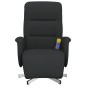 vidaXL Sillón reclinable de masaje con reposapiés tela negra vidaXL Sillón reclinable de masaje con reposapiés tela negra