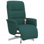 vidaXL Sillón reclinable de masaje con reposapiés tela verde oscuro vidaXL Sillón reclinable de masaje con reposapiés tela verde oscuro