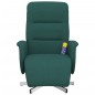 vidaXL Sillón reclinable de masaje con reposapiés tela verde oscuro vidaXL Sillón reclinable de masaje con reposapiés tela verde oscuro
