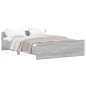 vidaXL Estructura de cama con cabecero piecero gris Sonoma 140x190 cm vidaXL Estructura de cama con cabecero piecero gris Sonoma 140x190 cm