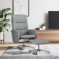 vidaXL Sillón reclinable de masaje con reposapiés tela gris claro vidaXL Sillón reclinable de masaje con reposapiés tela gris claro